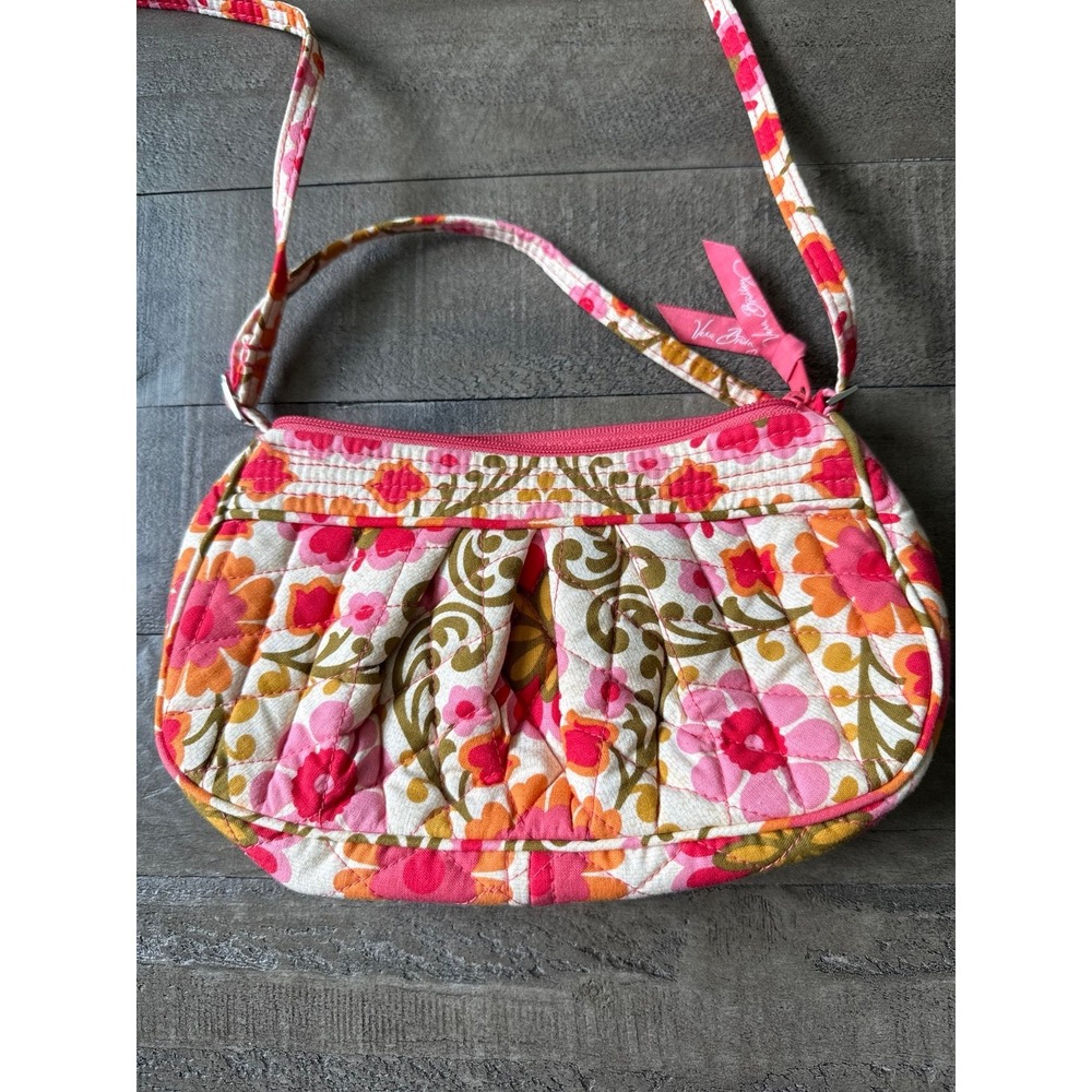 Vera Bradley 2011 Folkloric Small Crossbody Handbag Purse All In One Wristlet - Picture 2 of 6